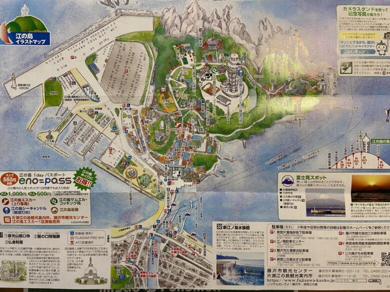江の島イラストマップの見取図