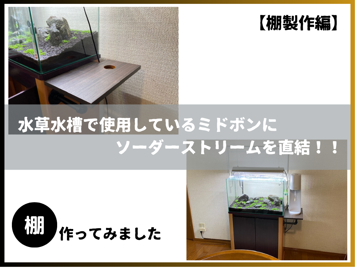 【棚製作編】水草水槽で使用しているミドボンにソーダーストリームを直結！！